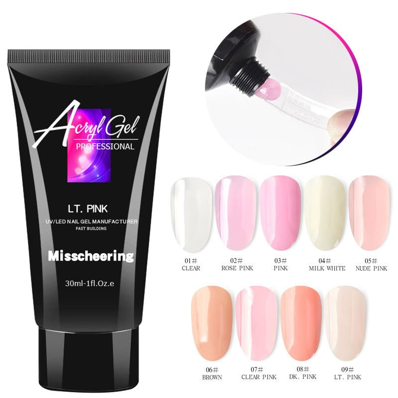 Kit Unha em Gel- Verniz de cristal colorido